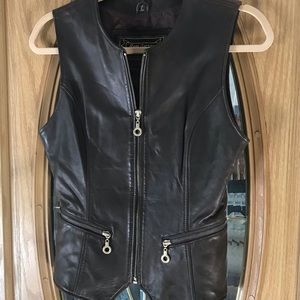 Brown Leather Vest size S